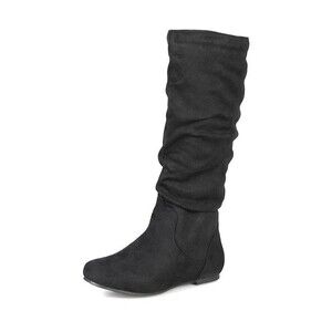 Journee Collection Womens 9 M Black Rebecca Faux Suede Slouch Boots NIB LA8